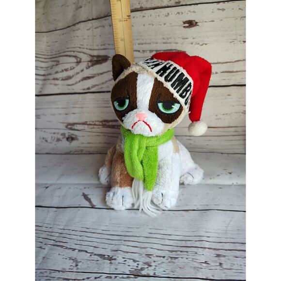 Grumpy Cat Bah Humbug Santa Hat Christmas 7" Plush - Picture 6 of 6